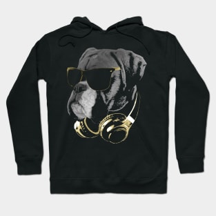 DJ Boxer Dog Bling Hoodie